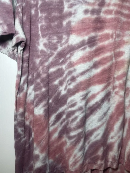 American Eagle Mauve Tie-Dye Short Sleeve Boho Hippie Hi Low Tee Size Large - Picture 5 of 12